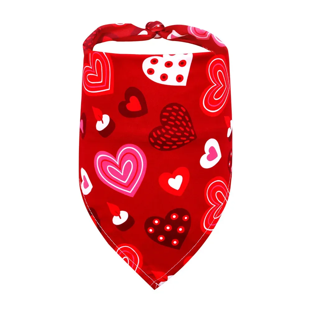 Valentine Day Pet Heart Bandana for Dogs Wedding Holiday Accessories