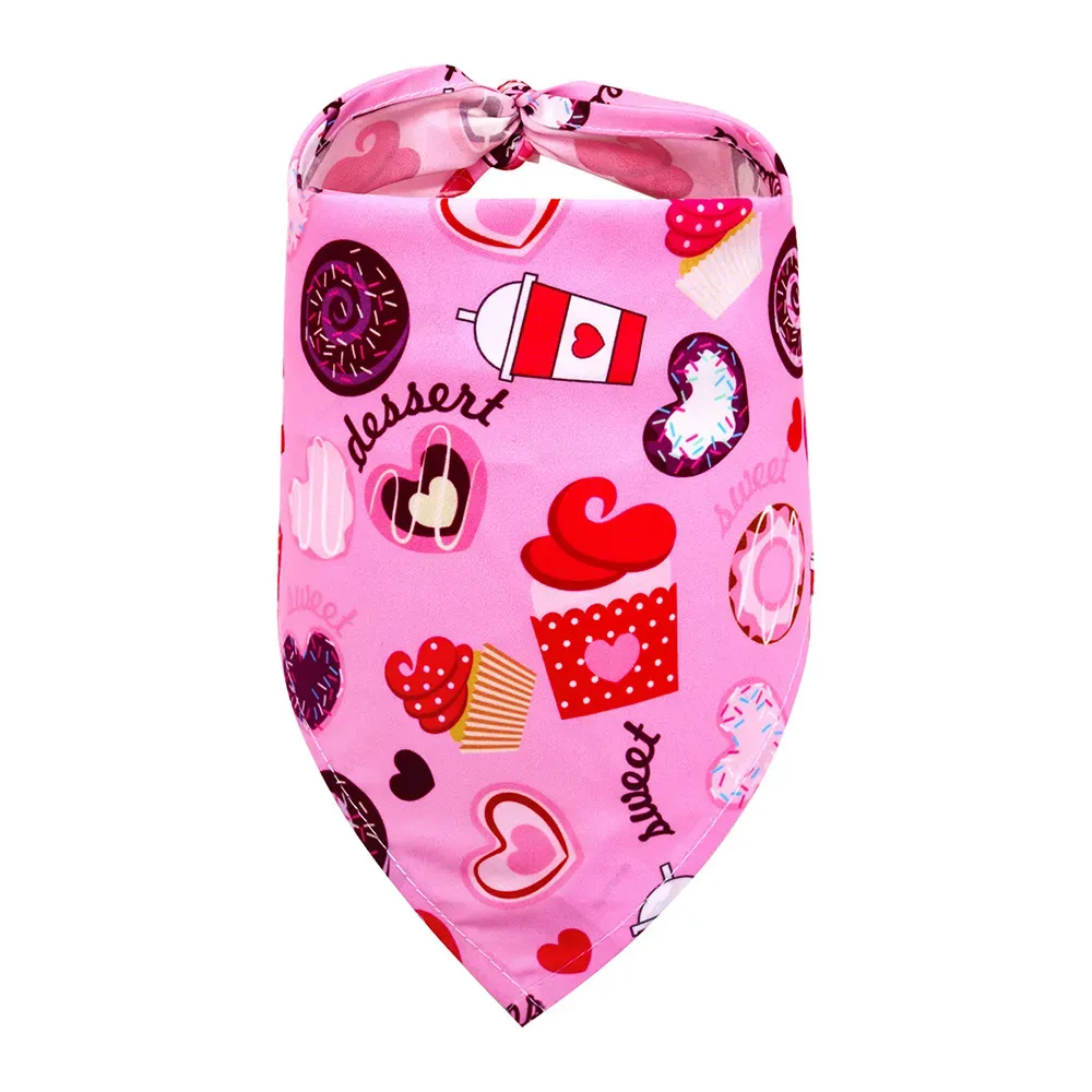 Valentine Day Pet Heart Bandana for Dogs Wedding Holiday Accessories