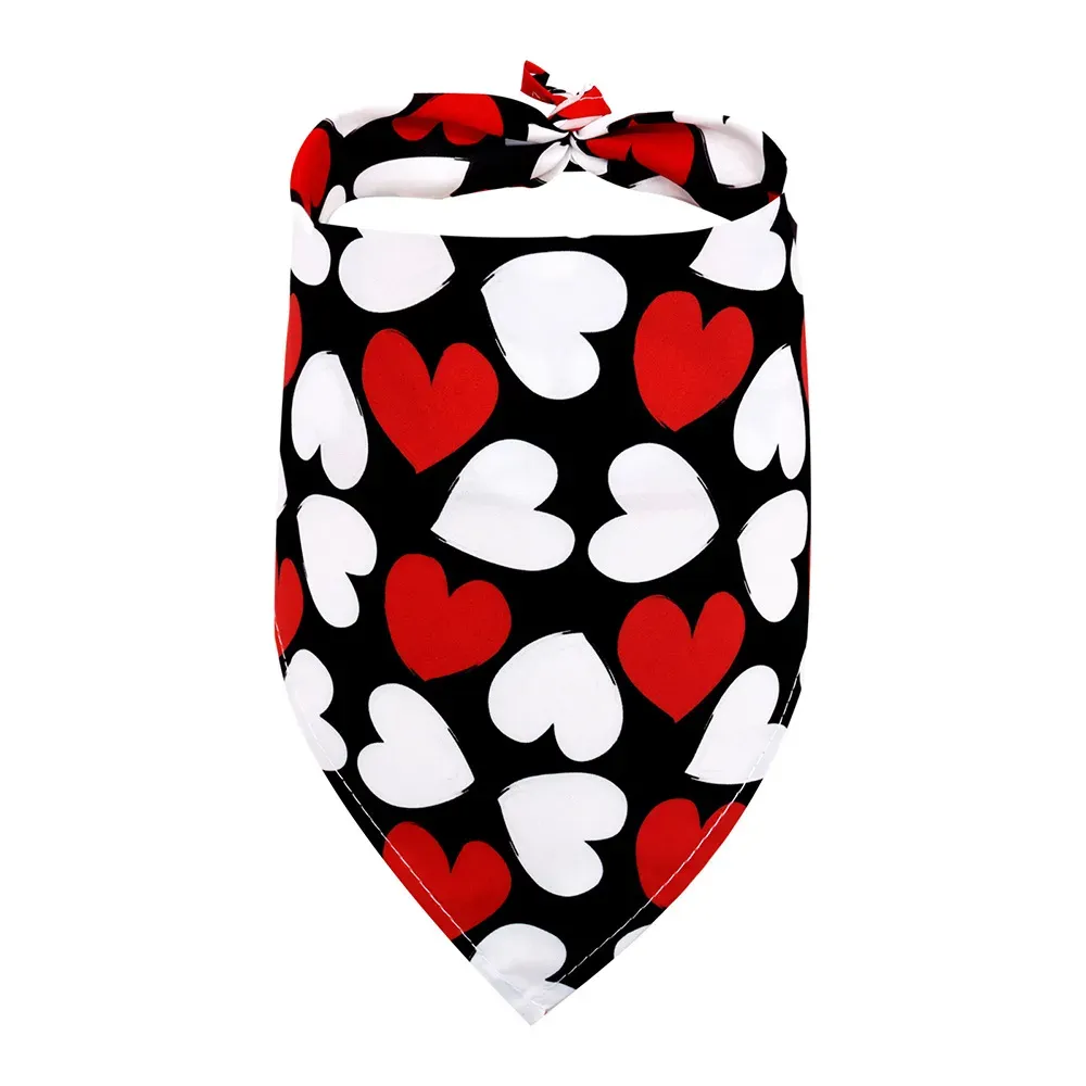 Valentine Day Pet Heart Bandana for Dogs Wedding Holiday Accessories
