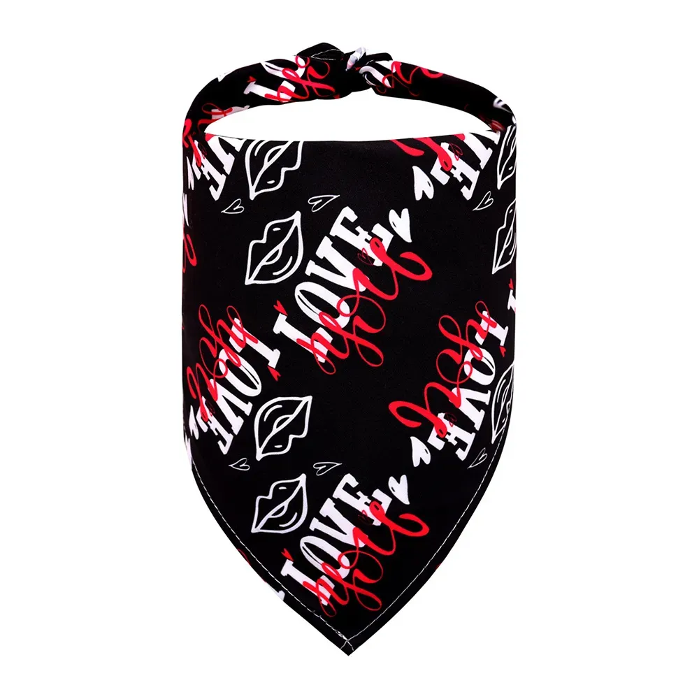 Valentine Day Pet Heart Bandana for Dogs Wedding Holiday Accessories