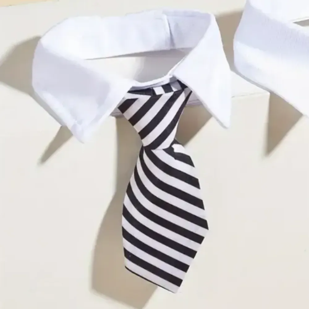 stripe necktie pet collar