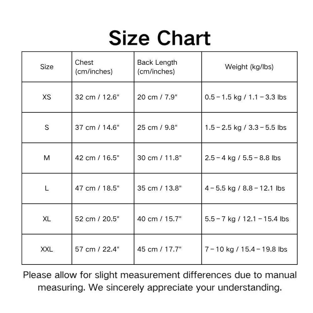 Pet Adorable Shirt Size