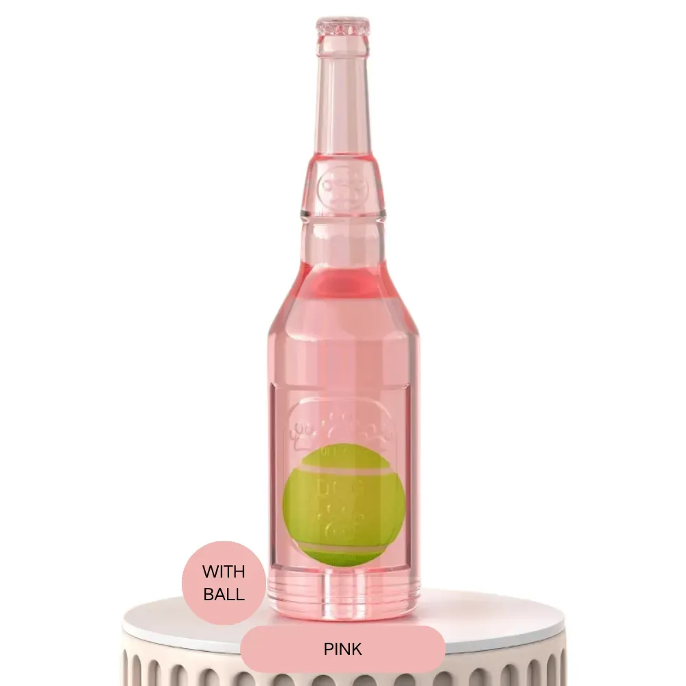Pet Interactive Toy Squeaky Bottle Rubber Chew Teething Floating Ball