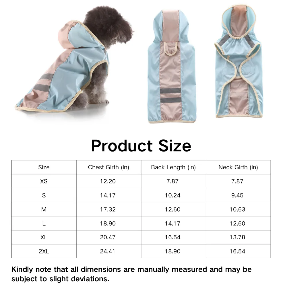 Dog Raincoat Size