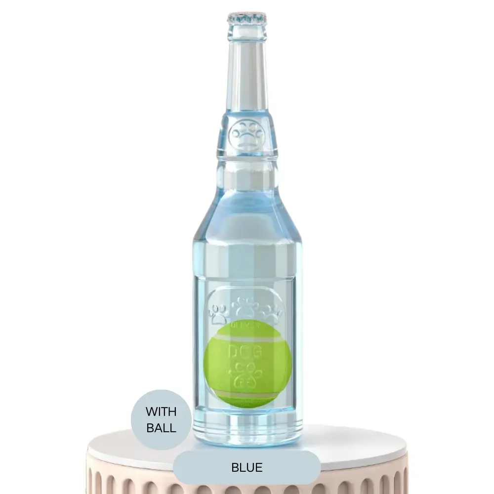 Pet Interactive Toy Squeaky Bottle Rubber Chew Teething Floating Ball