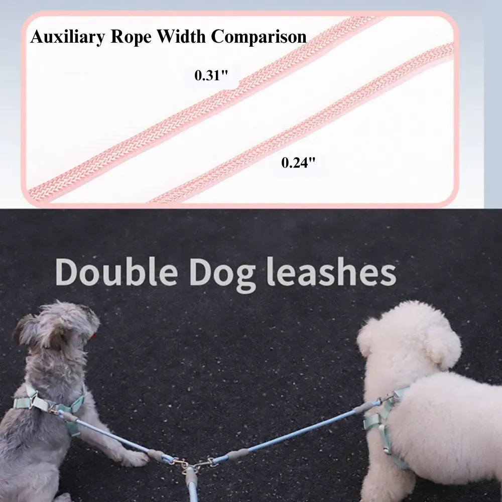Dual Dog Leash for Walking Two Medium Dogs at Once