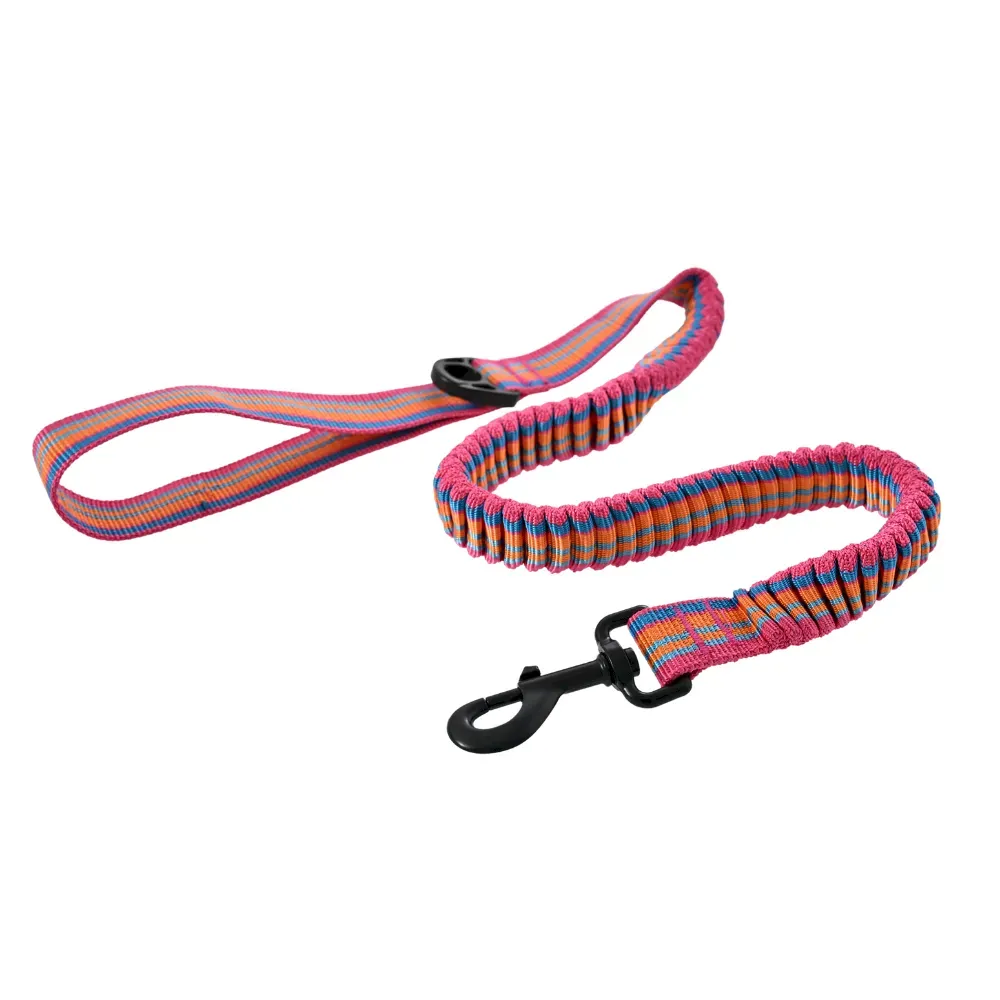 Elastic Nylon Dog Leash Anti-Breakaway Multicolor Elastic Nylon Large Dog Leash