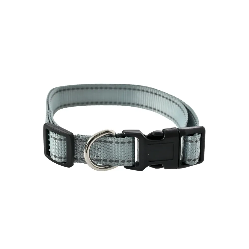 GRS Certified Dog Collar EcoFriendly GRS Material Adjustable Grey Dog Collar