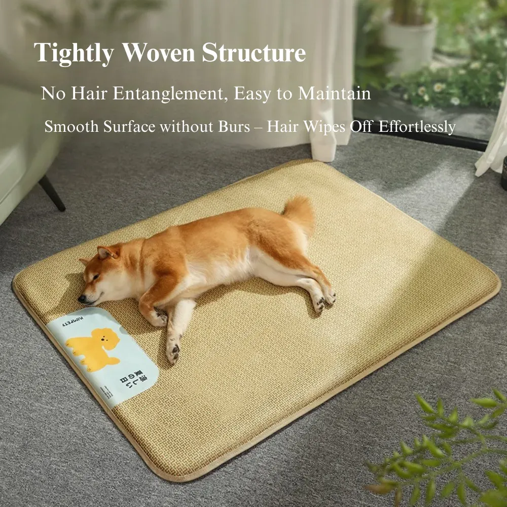 Cooling Rattan Pet Mat Breathable Bed for Dogs and Cats