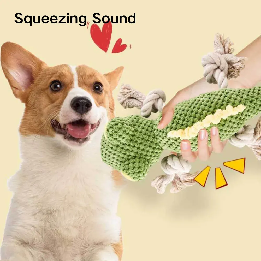Lizard-shaped squeaky dog toy