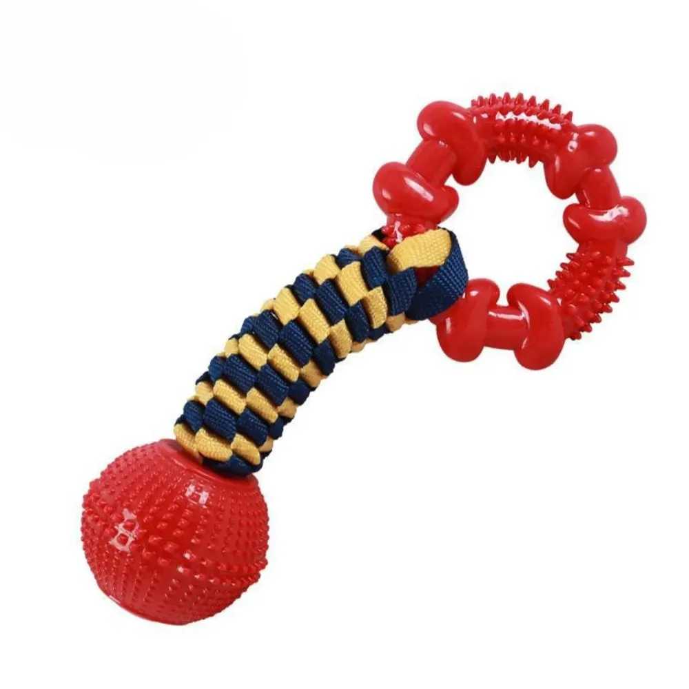 Dog TPR Rope Knot Toy red