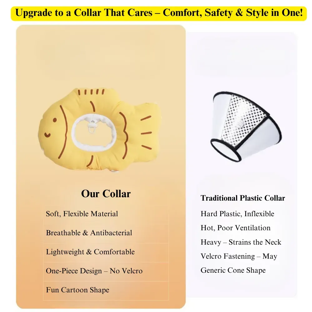Soft Taiyaki Elizabeth Collar Adjustable Cat Recovery Collar