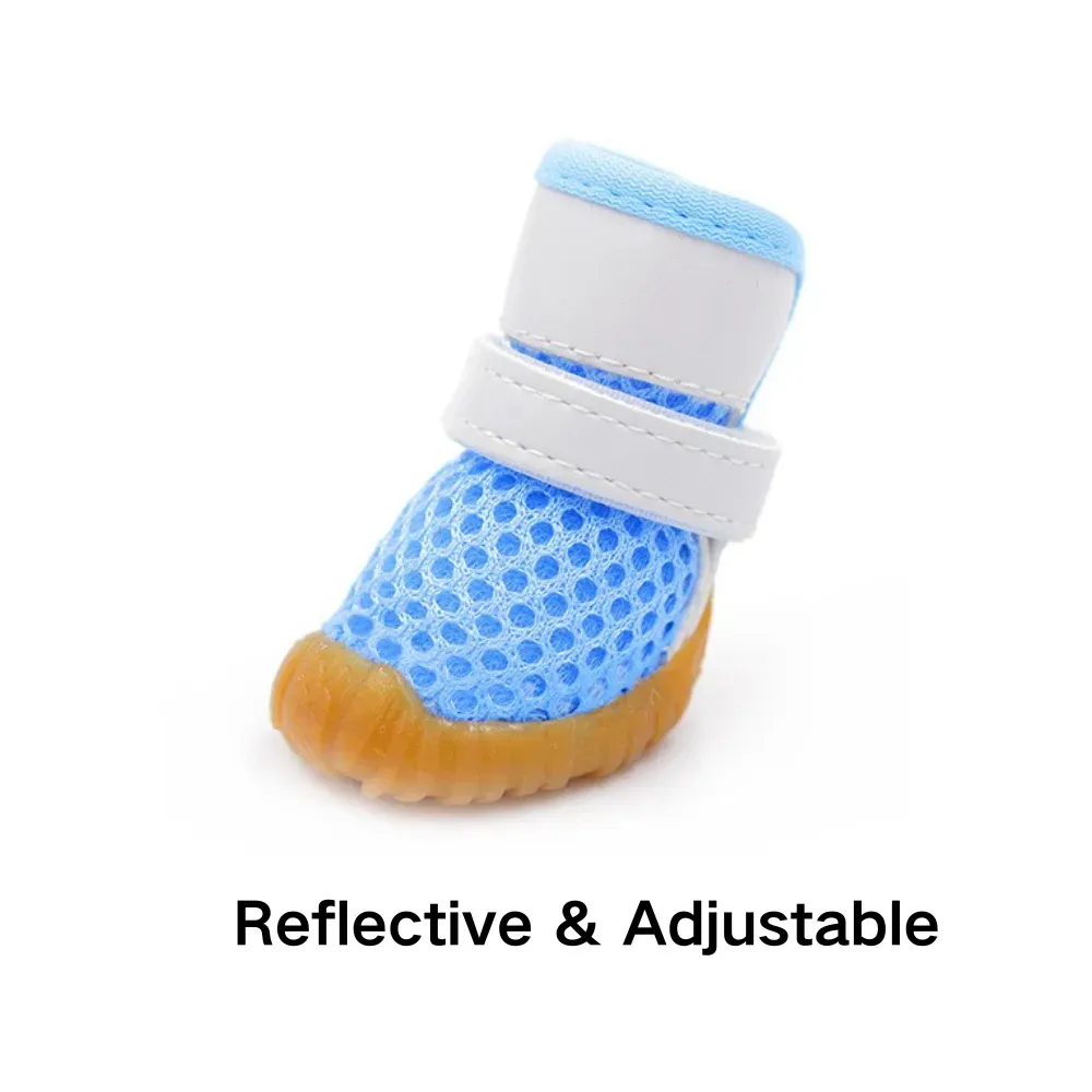 Reflective adjustable dog boots