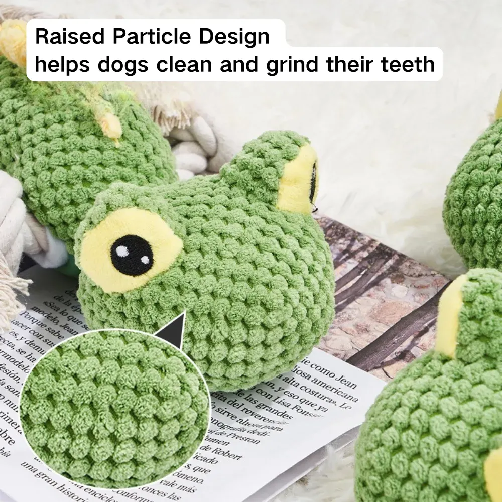 Lizard-shaped plush dog toy