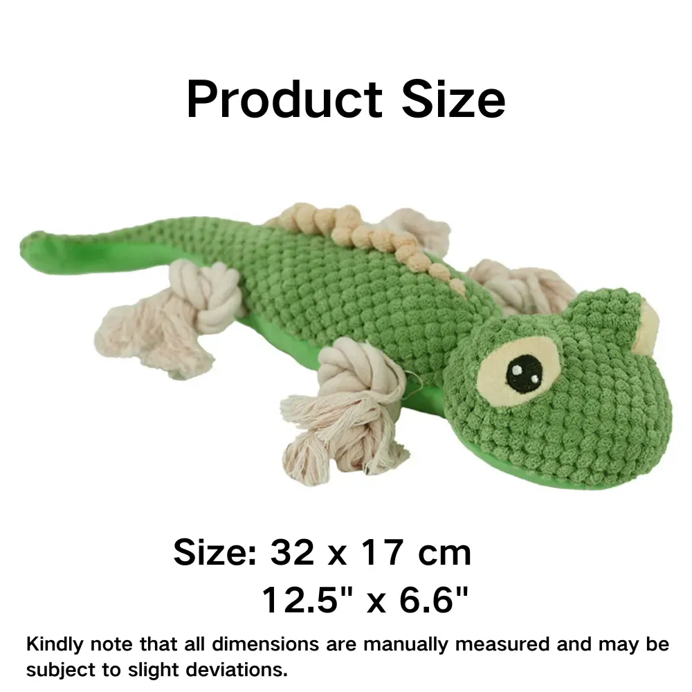 Lizard-shaped dog toy size