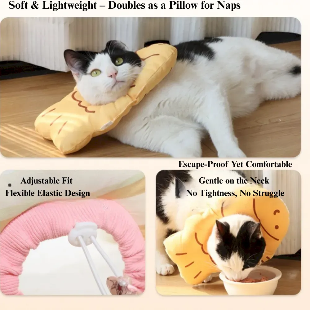 Soft Taiyaki Elizabeth Collar Adjustable Cat Recovery Collar