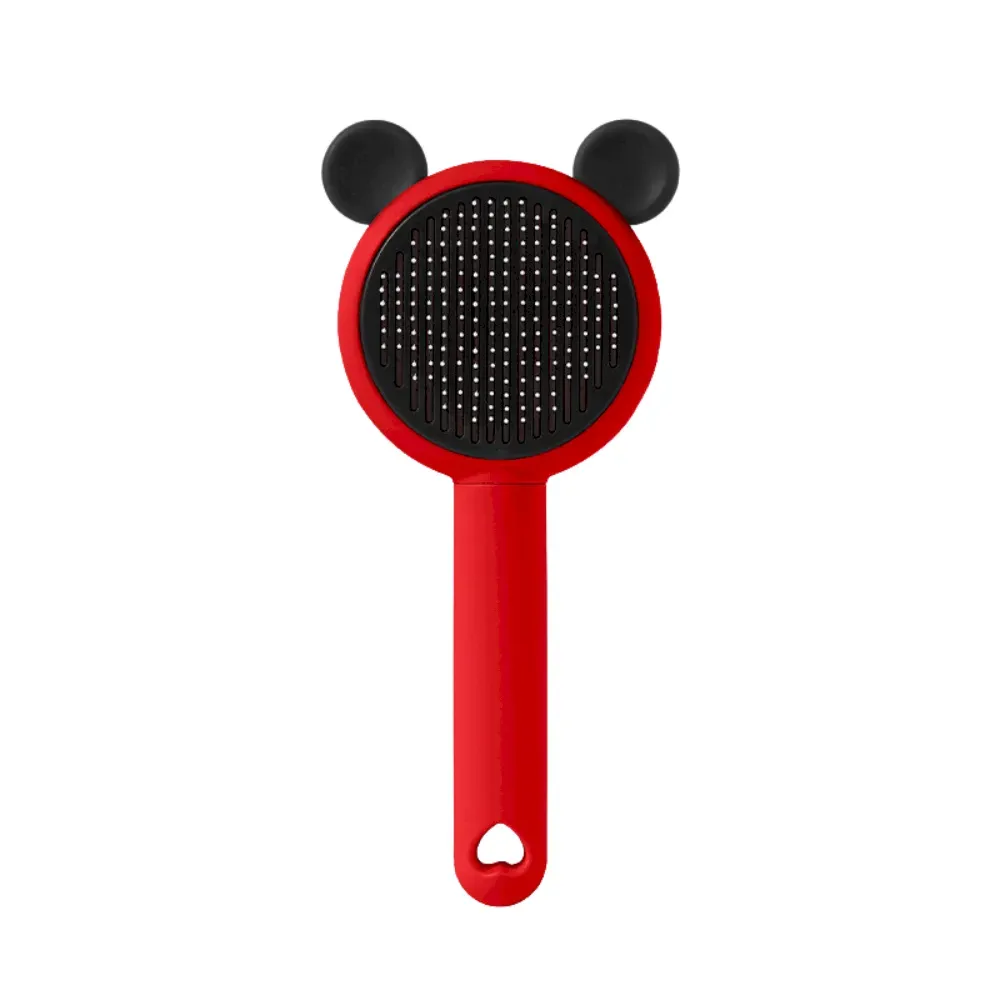 dog grooming brush Self Cleaning Pet Grooming Brush with Stainless Steel Bristles