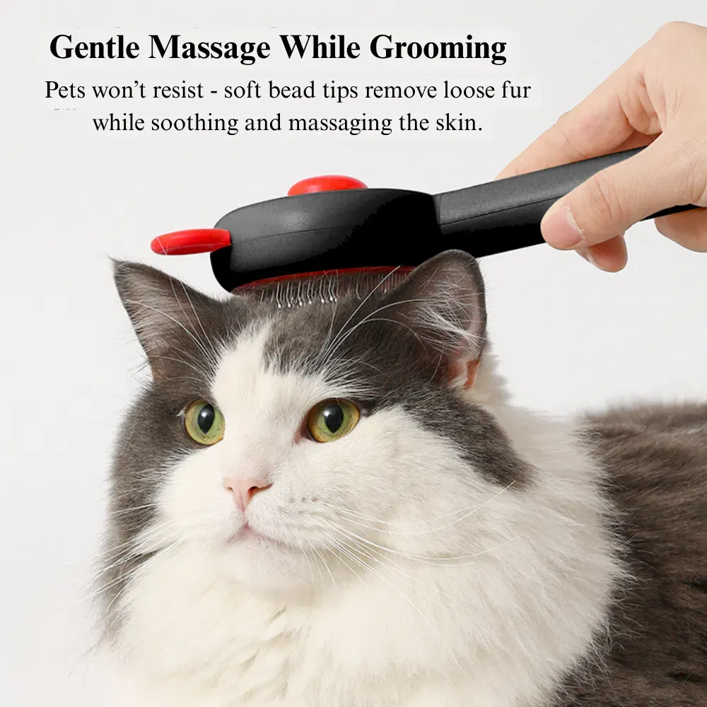 tangle remover pet brush Self Cleaning Pet Grooming Brush with Stainless Steel Bristles