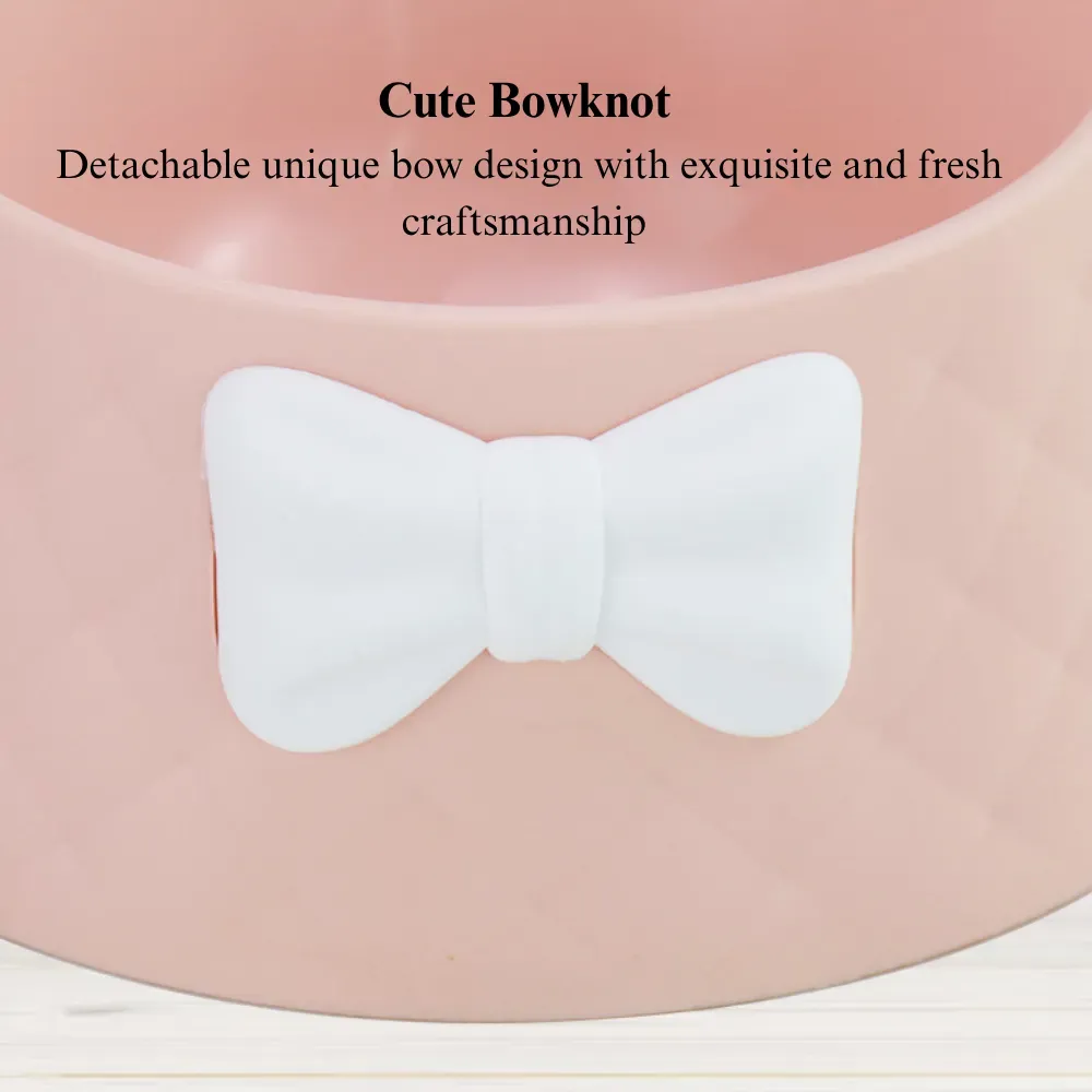 Durable Bowknot Pet Feeding Bowl