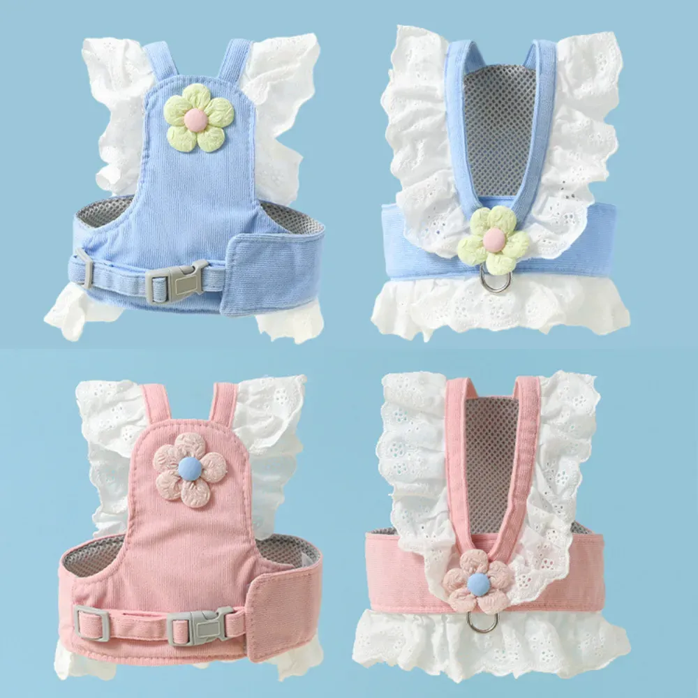 dog harness for summer Breathable Pet Harness and Leash Set for Cats