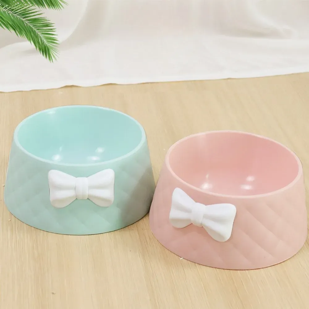 Durable Bowknot Pet Feeding Bowl