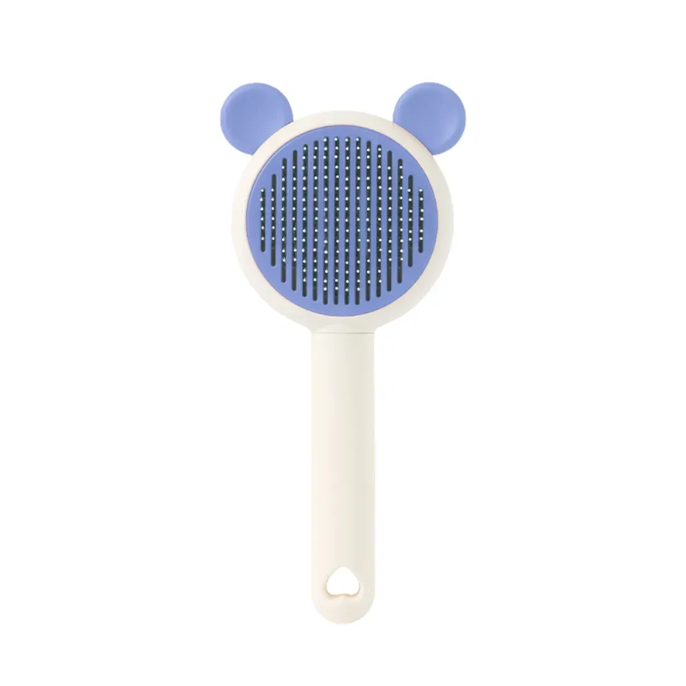 stainless steel pet brush Self Cleaning Pet Grooming Brush with Stainless Steel Bristles