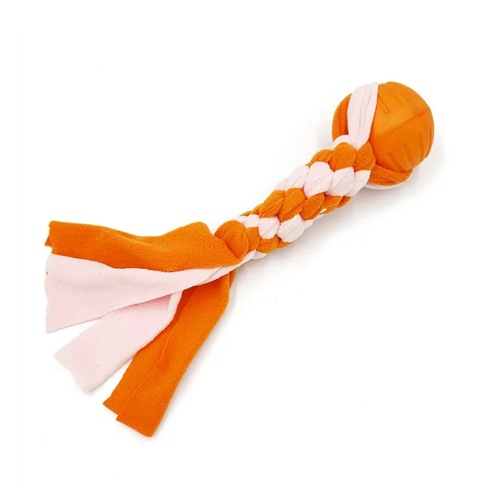 Colorful Woven Polyester Dog Training Chew Toy Ball