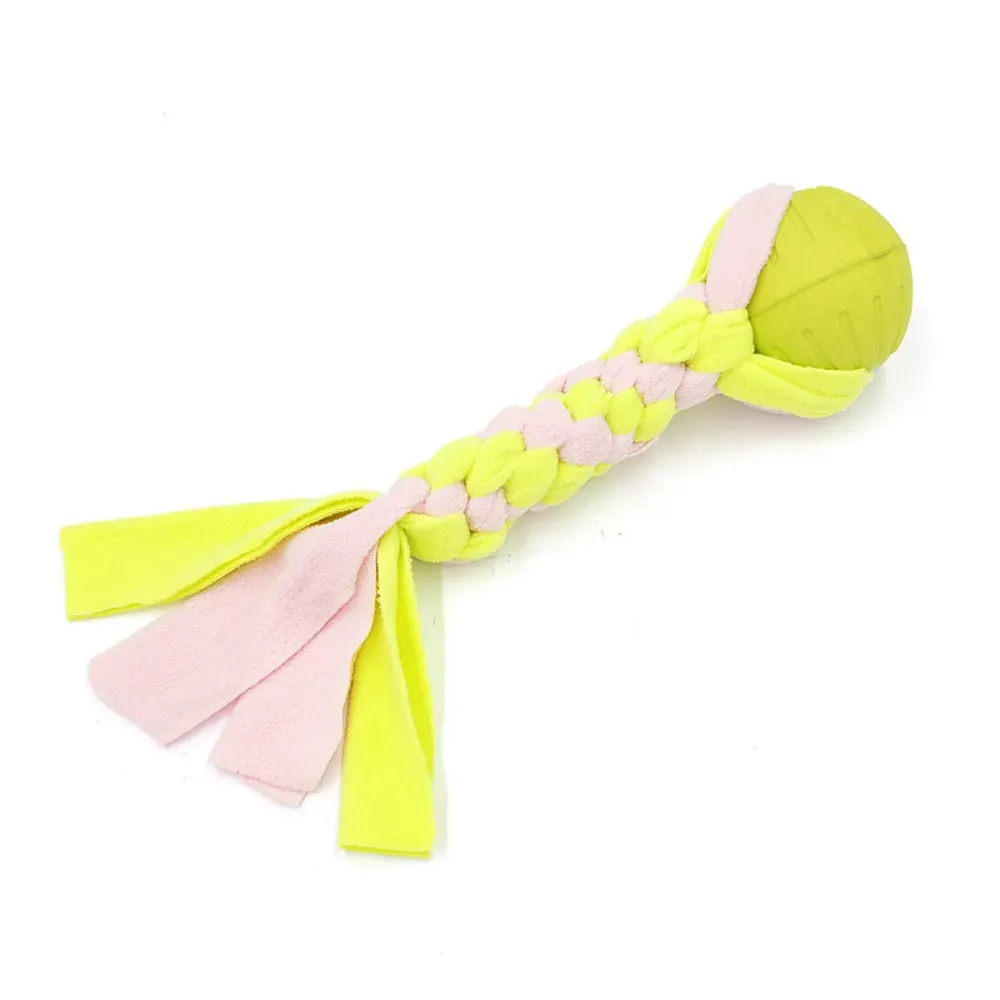 Colorful Woven Polyester Dog Training Chew Toy Ball