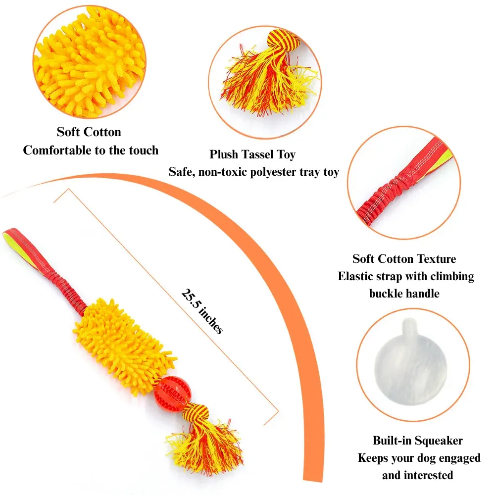 Interactive Dog Tug Toy with Treat Dispensing Ball