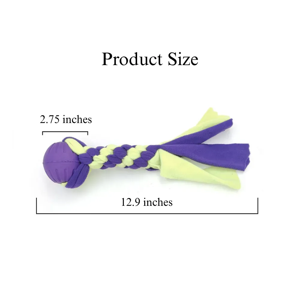 Small Size Colorful Woven Polyester Dog Training Chew Toy Ball 