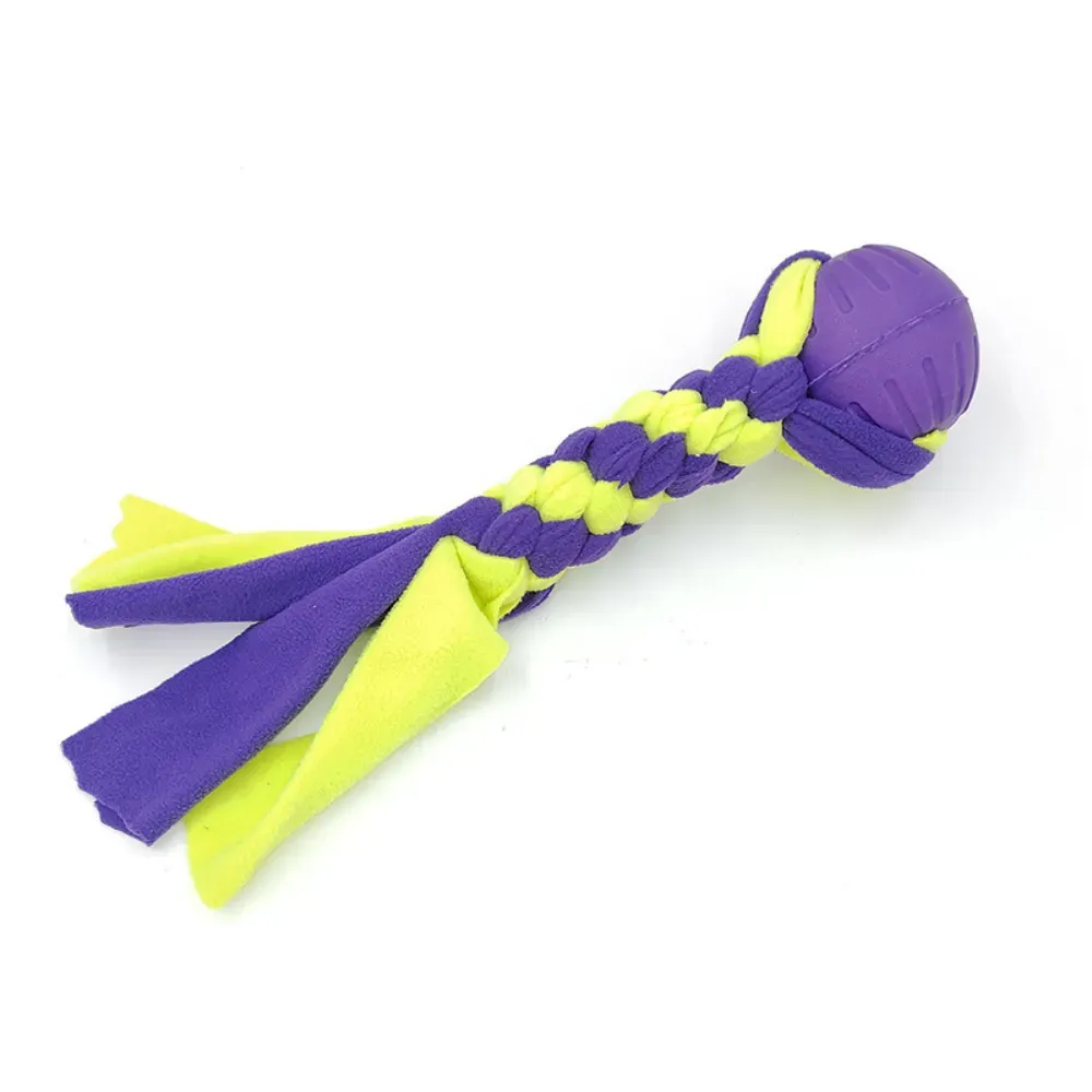 Colorful Woven Polyester Dog Training Chew Toy Ball