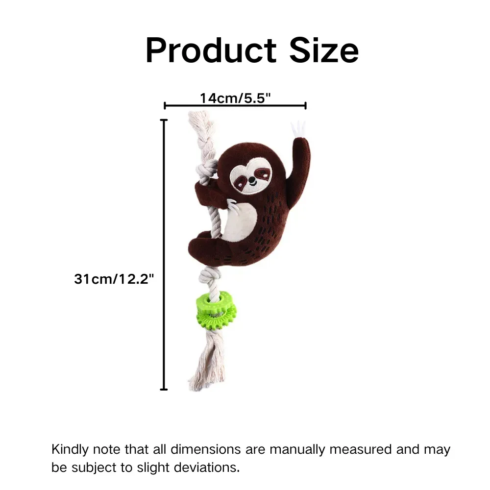 Sloth Shape Dog Toy size