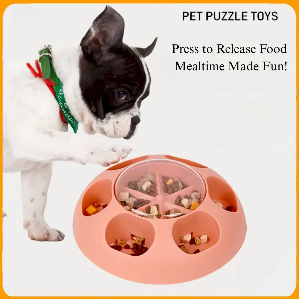 Interactive Dog Treat Dispenser Bowl for Slow Feeding Training Play