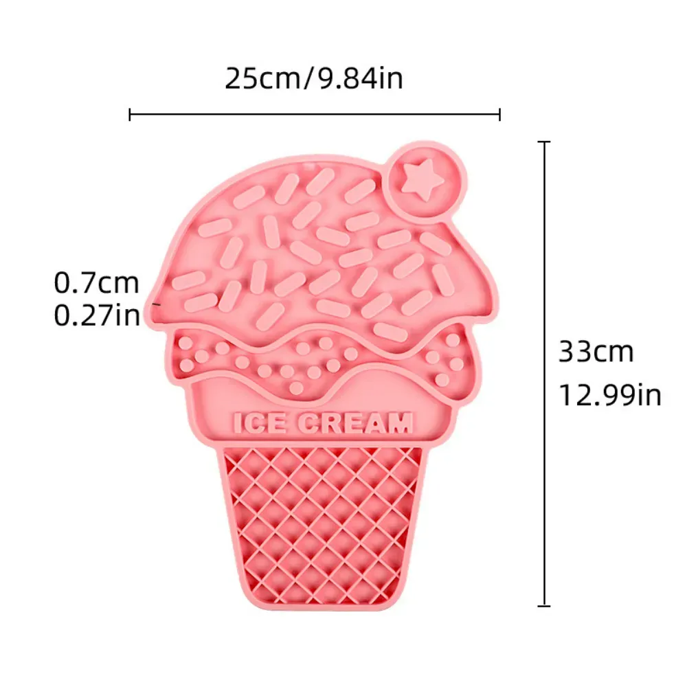 Ice Cream Shaped Silicone Dog Lick Mat for Slow Feeding Training