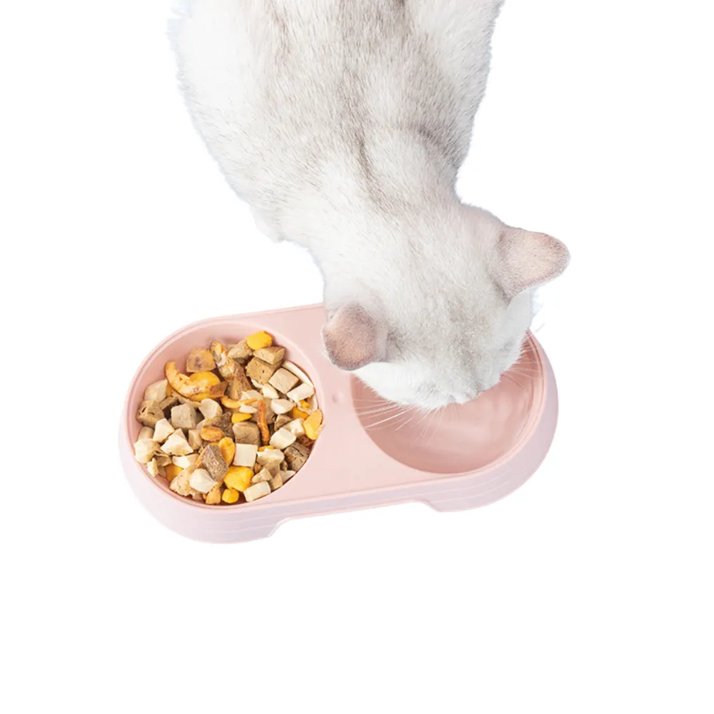 Double Cat Bowl Pink