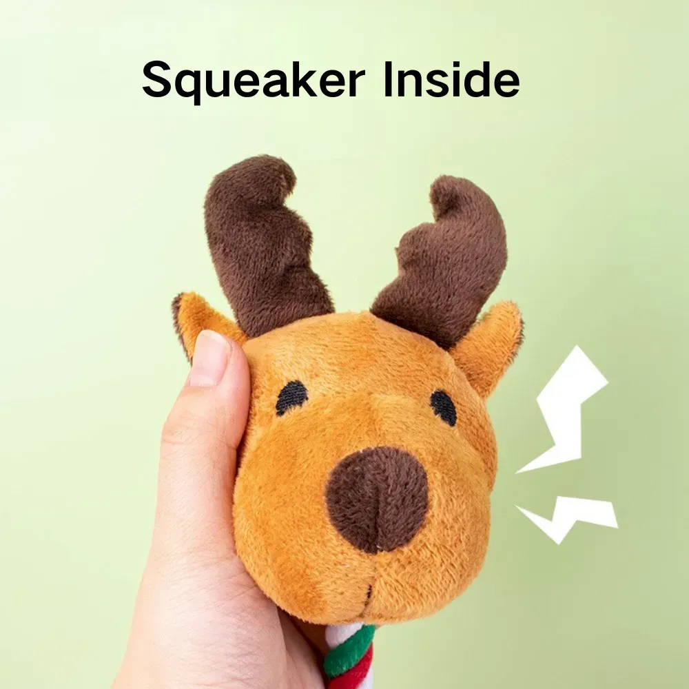 Plush Reindeer dog toy squeaky