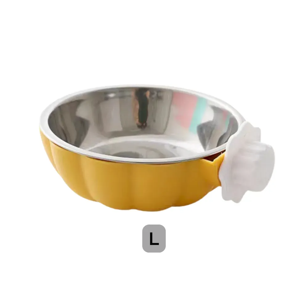 Pet Water Food Bowl yellow L Pet Water Food Bowl yellow L
