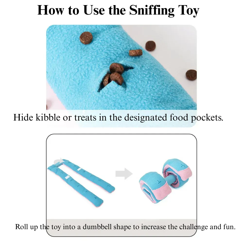 Interactive Dumbbell Shaped Dog Toy with Squeaker and Treat Holder