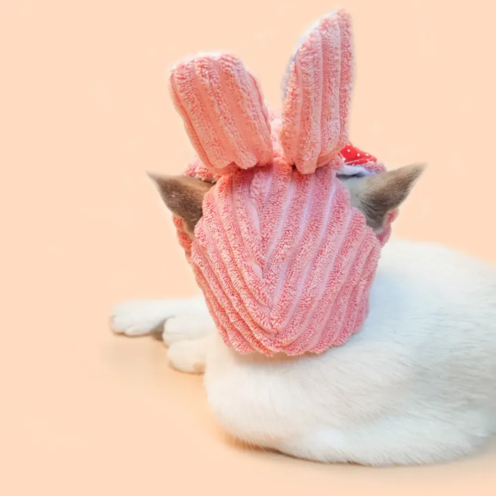 Cute Bunny Patch Pet Costume Hat for Cats and Small Dogs