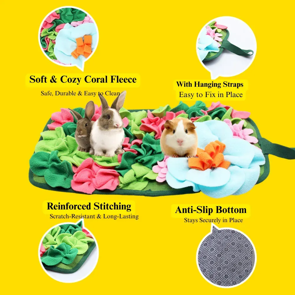 small animal sniffing mat Square Foraging Snuffle Mat for Rabbits and Guinea Pigs