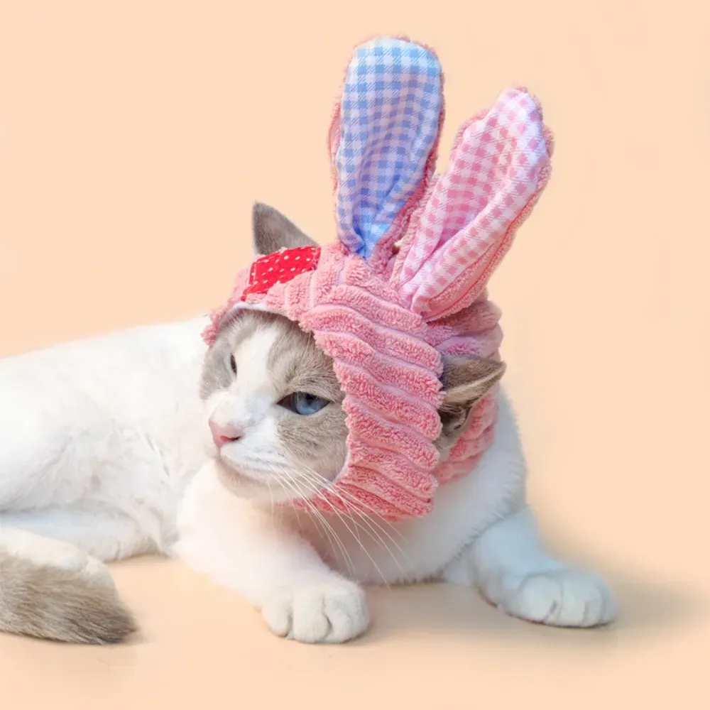 Cute Bunny Patch Pet Costume Hat for Cats and Small Dogs
