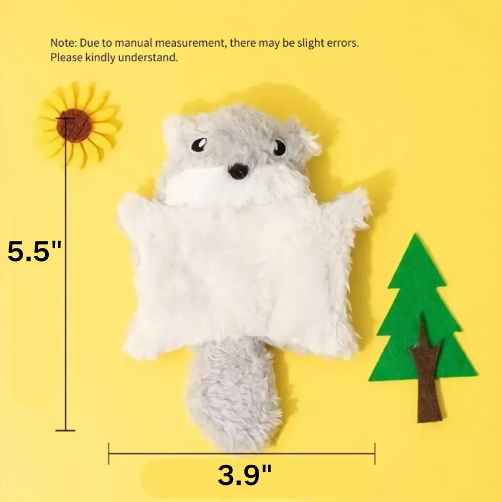 Plush Flying Squirrel Pet Toy with Crinkle Paper