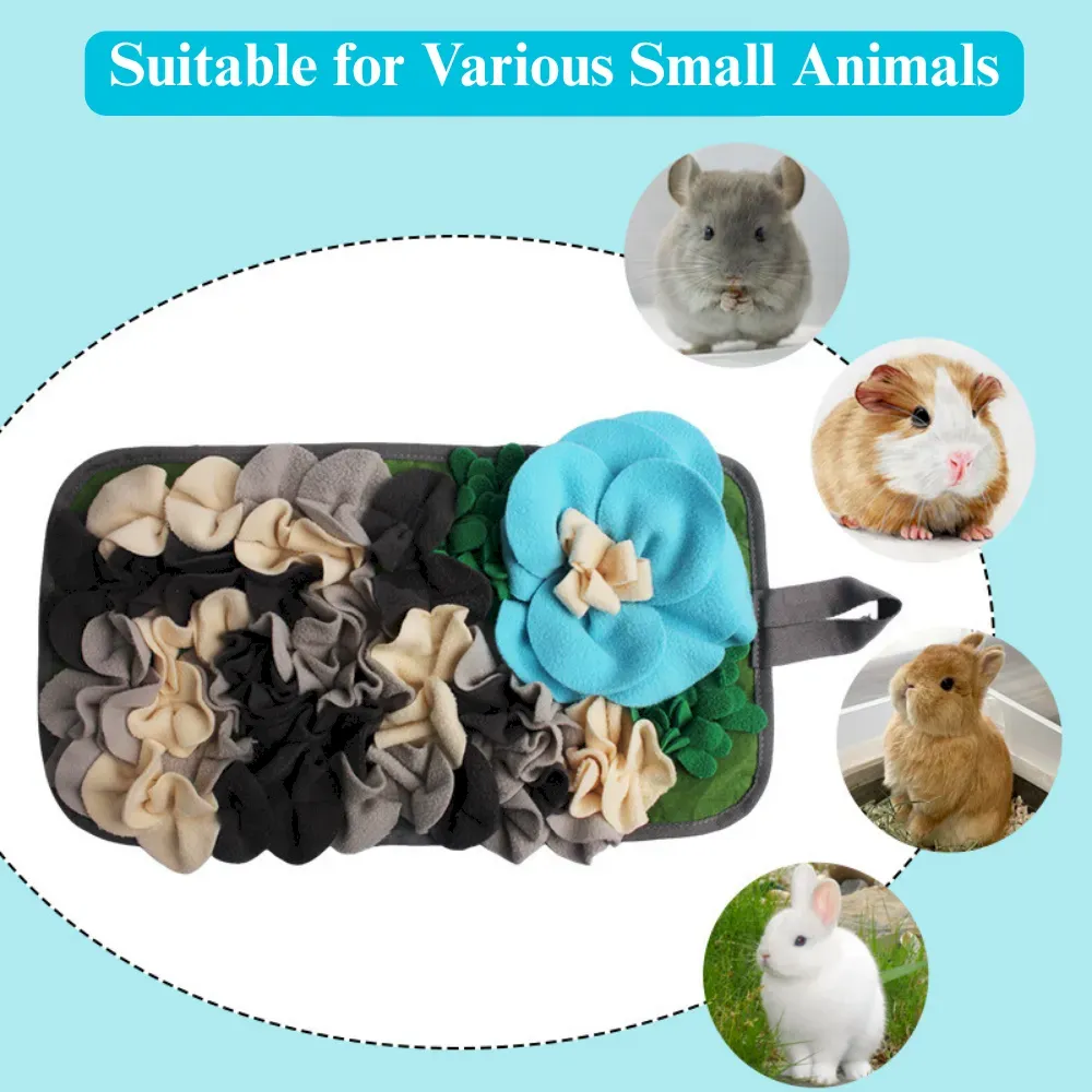 fleece foraging pad Square Foraging Snuffle Mat for Rabbits and Guinea Pigs
