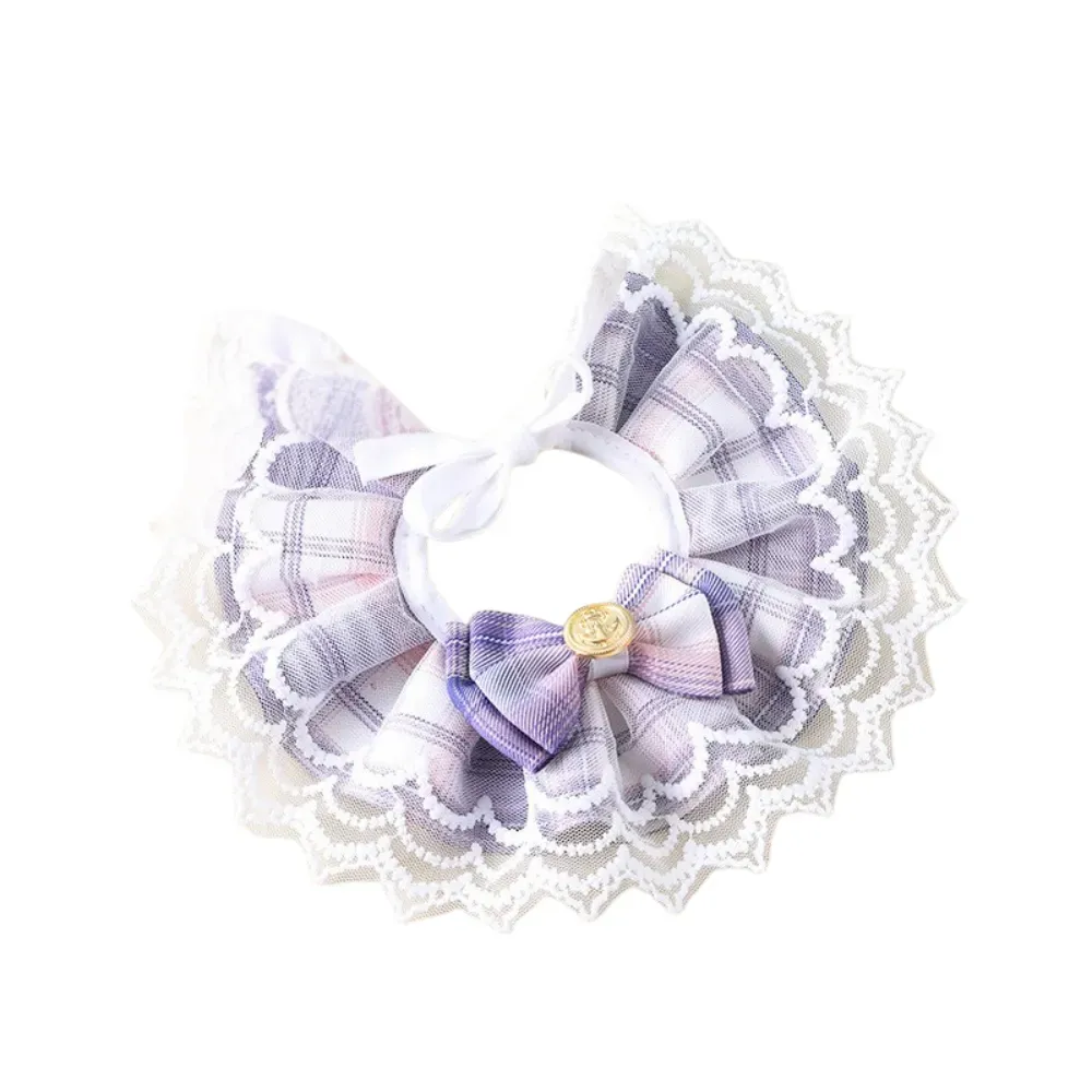 cat bow tie collar Lace Pet Collar Princess Style Bow Tie Neck Accessory