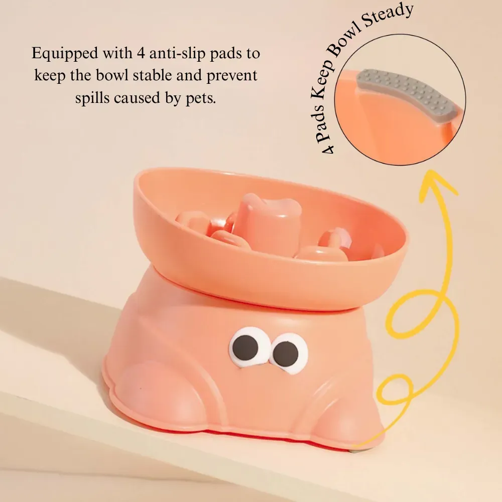 Elevated Dog Slow Feeder Bowl Anti Spill for Small Breeds