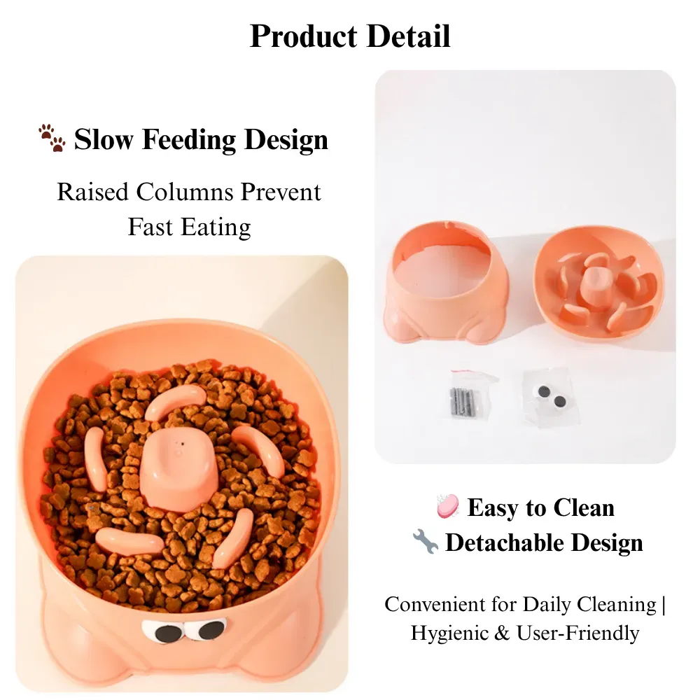 Elevated Dog Slow Feeder Bowl Anti Spill for Small Breeds