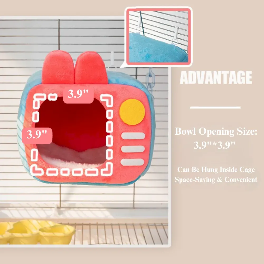 Small Animal Plush TV Bed for Sugar Glider and Bird Use