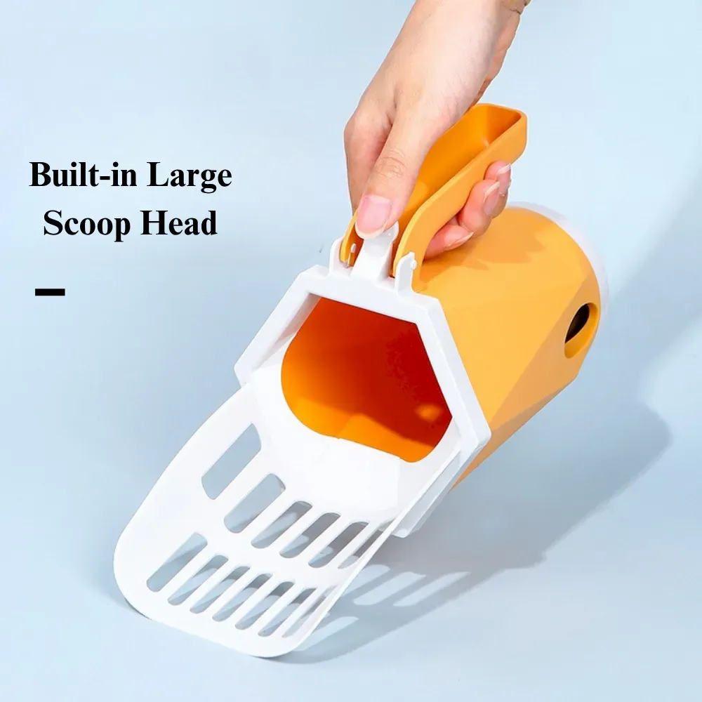 All in One Cat Litter Scoop Set with Removable Waste Container