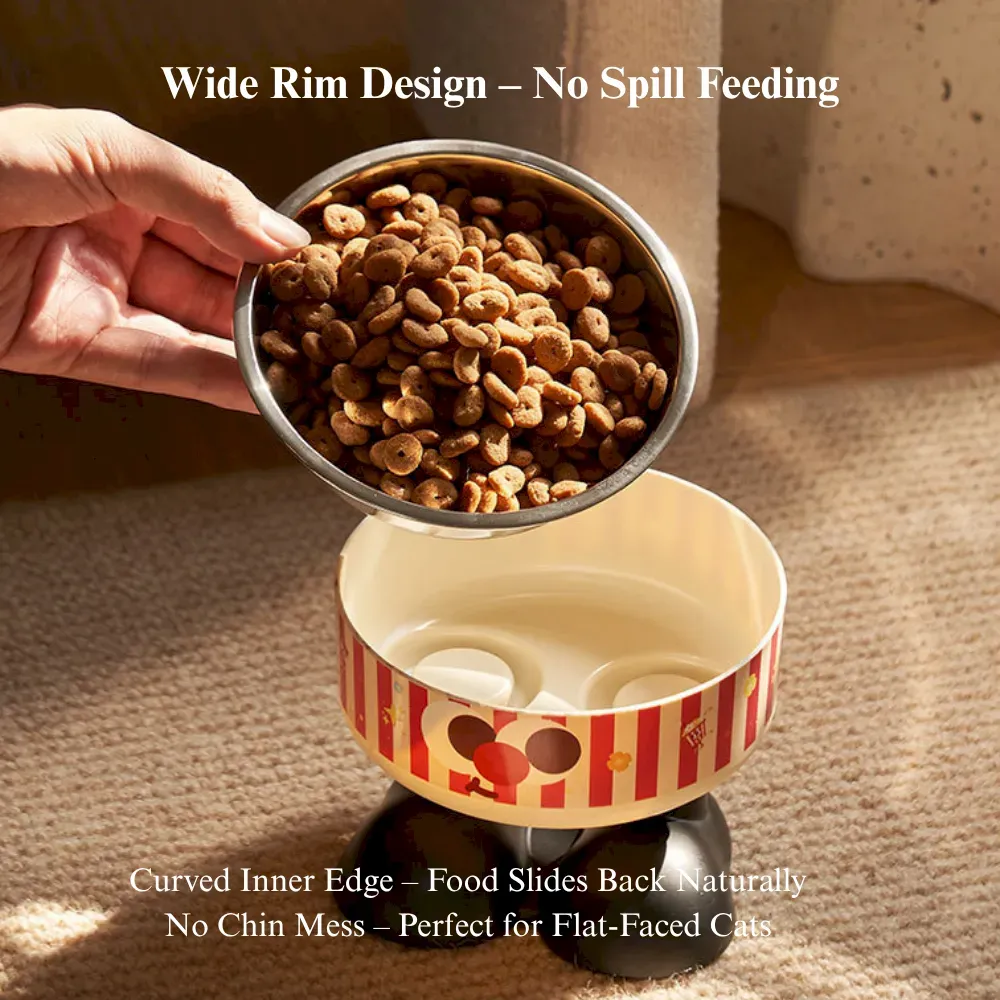 Elevated Anti Spill Pet Bowl with Detachable Stainless Steel Insert