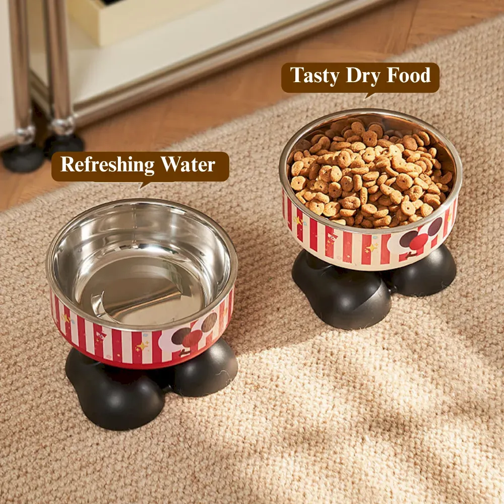 Elevated Anti Spill Pet Bowl with Detachable Stainless Steel Insert